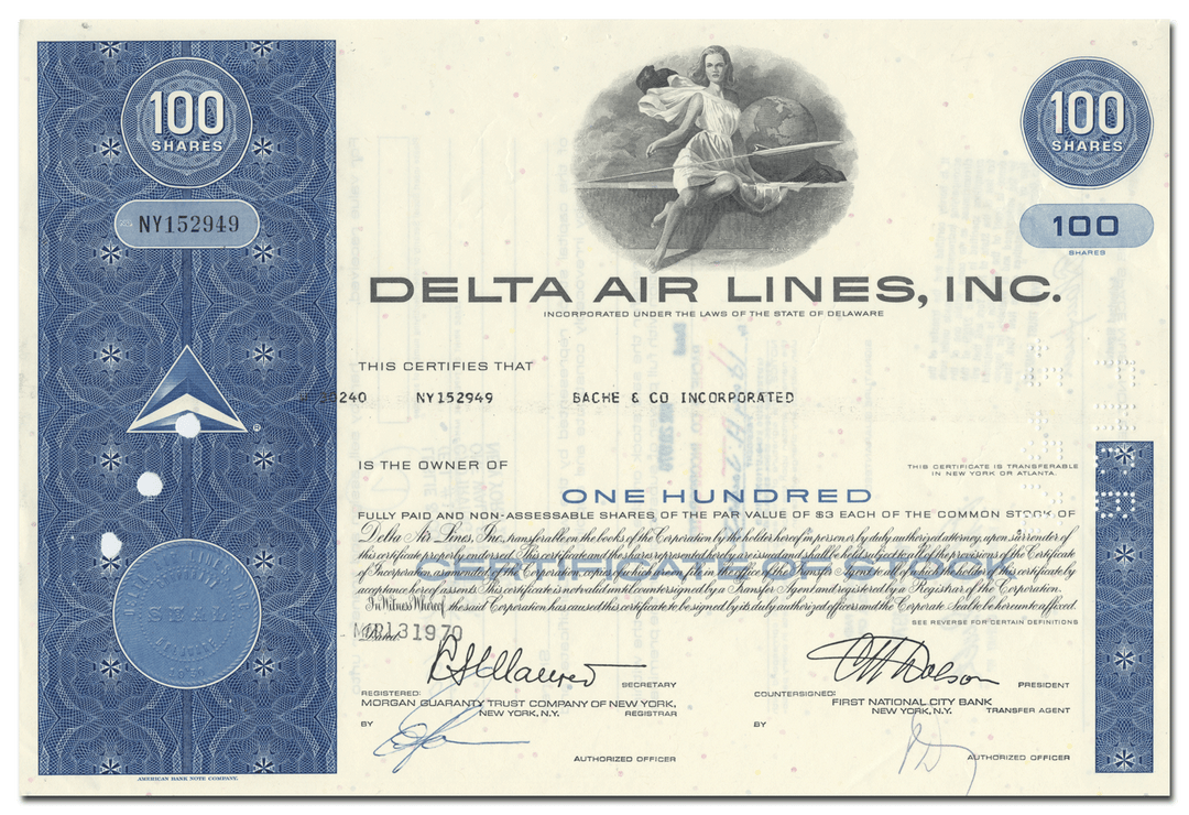 Delta Air Lines, Inc. Stock Certificate