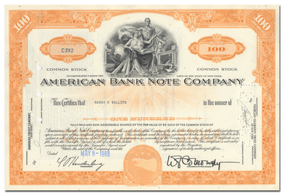 American Bank Note Company Stock Certificate