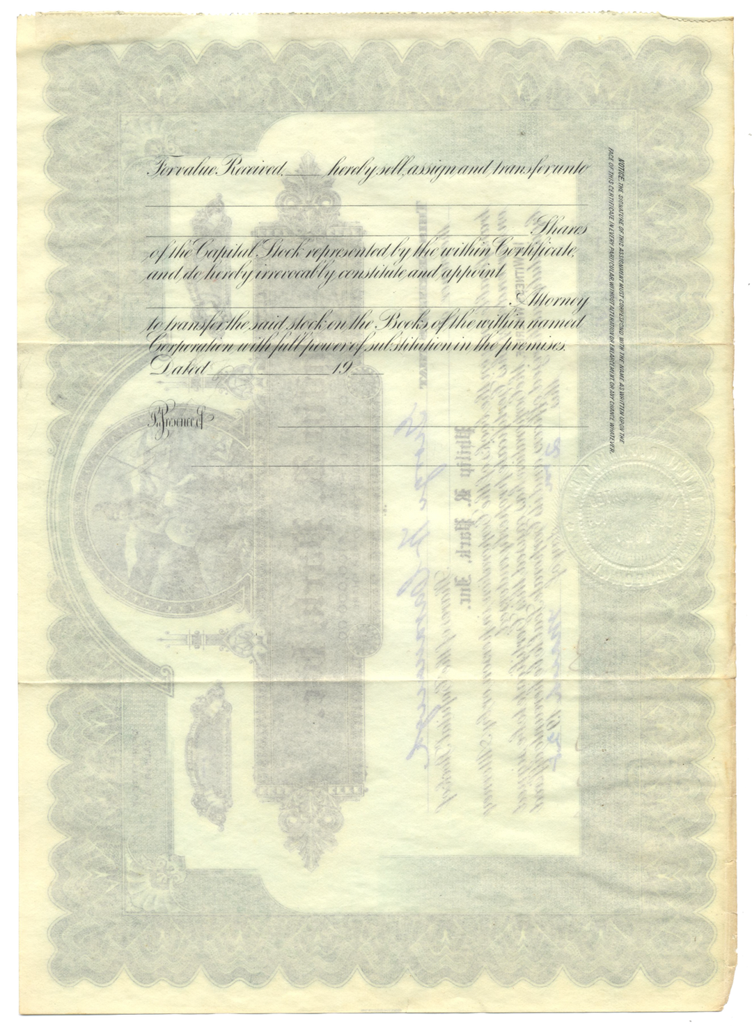 Philip R. Park, Inc. Stock Certificate