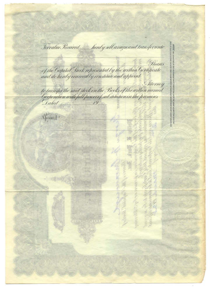 Philip R. Park, Inc. Stock Certificate