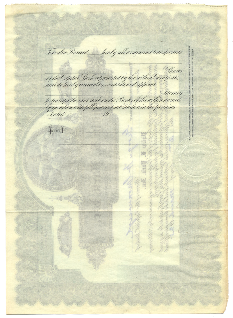 Philip R. Park, Inc. Stock Certificate