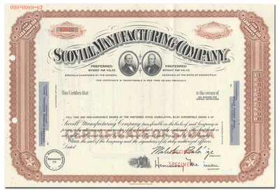 Scovill Manufacturing Company Stock Certificate