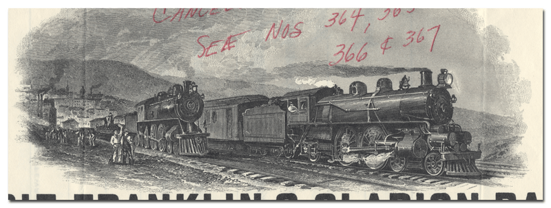 Lake Erie, Franklin & Clarion Railroad Company Stock Certificate