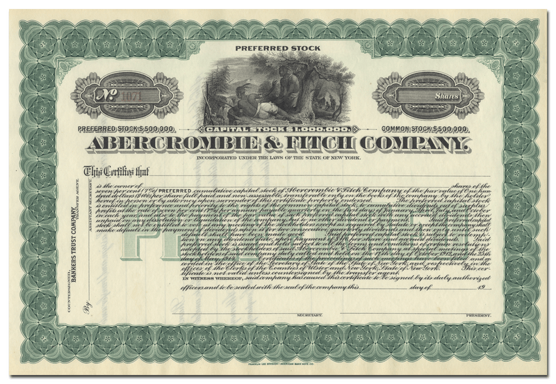 Abercrombie & Fitch Company Stock Certificate