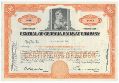 Central of Georgia Railway Company Stock Certificate