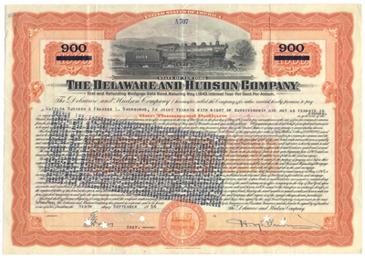 Delaware and Hudson Company Bond Certificate