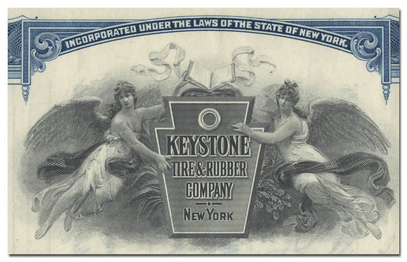 Keystone Tire and Rubber Company Stock Certificate