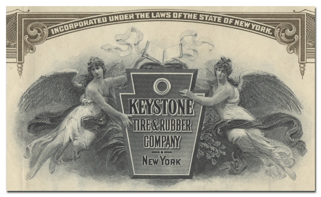 Keystone Tire and Rubber Company Stock Certificate