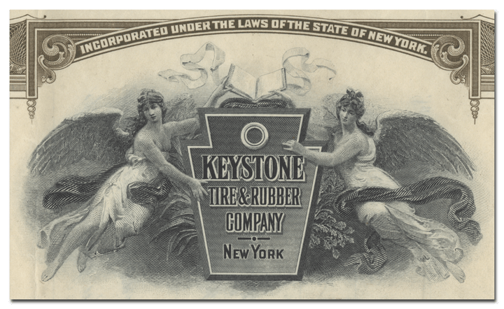 Keystone Tire and Rubber Company Stock Certificate