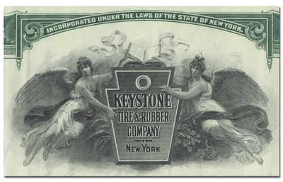 Keystone Tire and Rubber Company Stock Certificate
