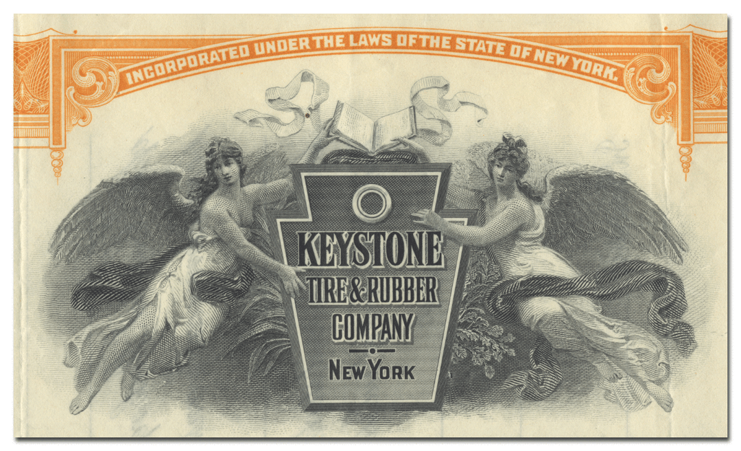 Keystone Tire and Rubber Company Stock Certificate