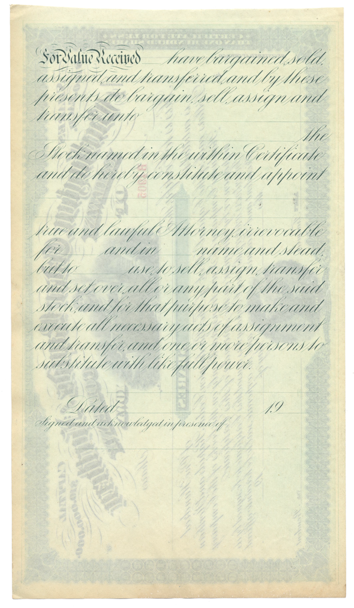 Burlington, Cedar Rapids and Northern Railway Company Stock Certificate