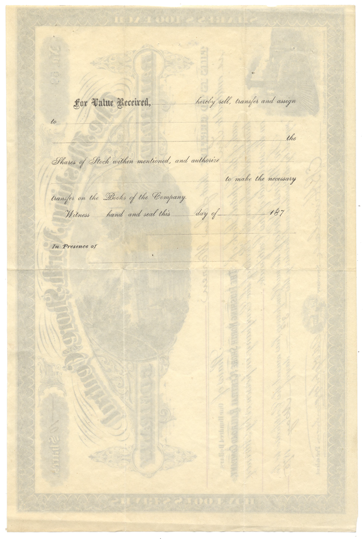 Flushing, North Shore and Central Railroad Company Stock Certificate