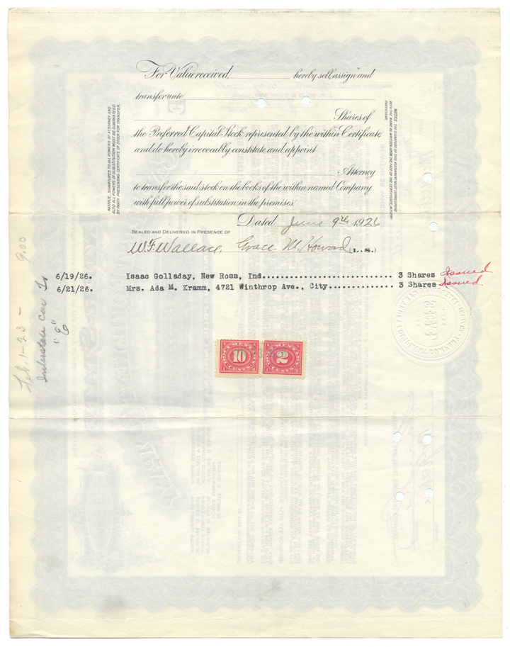 Inter-State Car Trust Equipment Company Stock Certificate