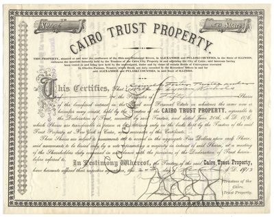 Cairo Trust Property Stock Certificate