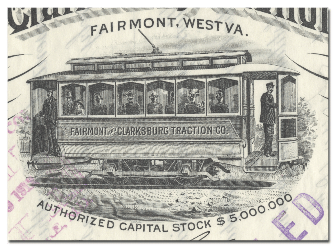 Fairmont and Clarksburg Traction Company Stock Certificate