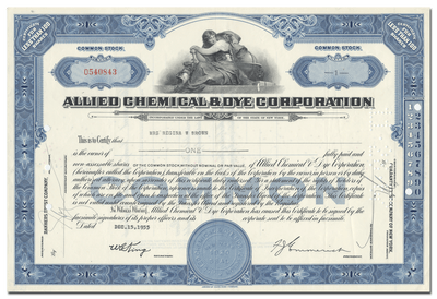 Allied Chemical & Dye Corporation Stock Certificate