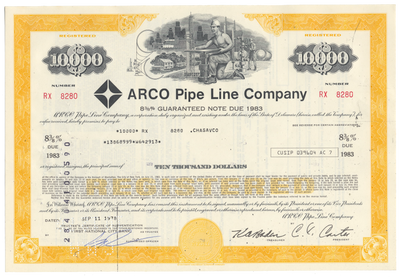 ARCO Pipe Line Company Bond Certificate