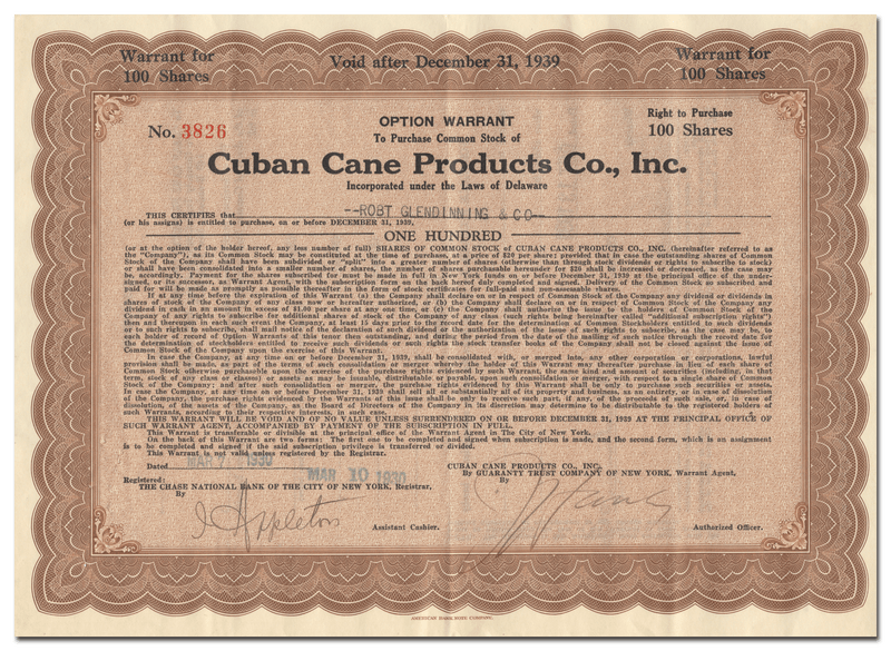 Cuban Cane Products Co., Inc.