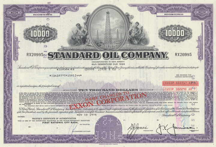 Standard Oil Company Bond Certificate