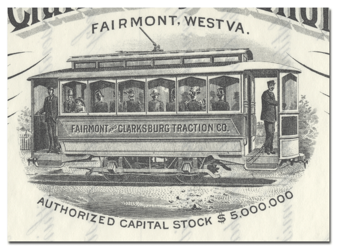 Fairmont and Clarksburg Traction Company Stock Certificate