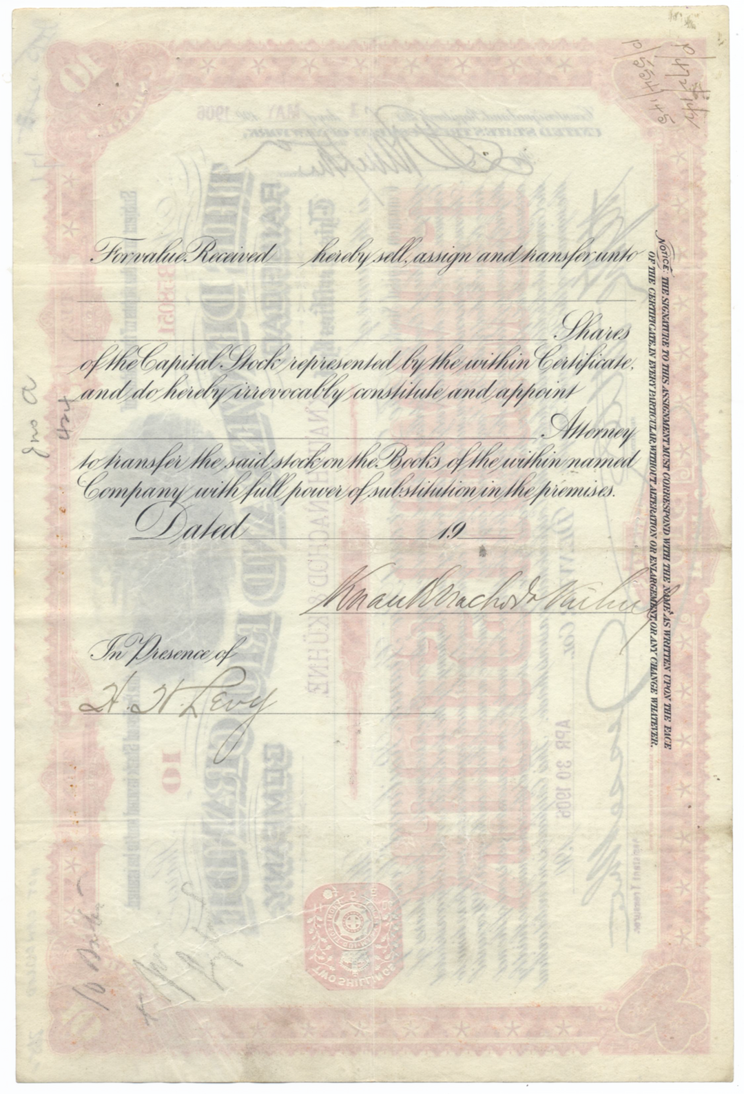 Denver and Rio Grande Railroad Company Stock Certificate