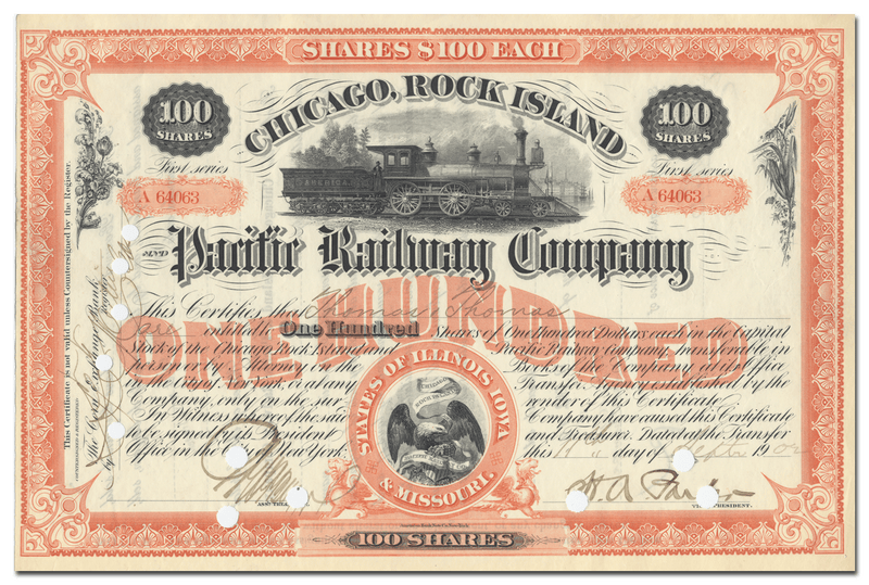 New York, Chicago and St. Louis Railroad Company Stock Certificate - Ghosts  of Wall Street