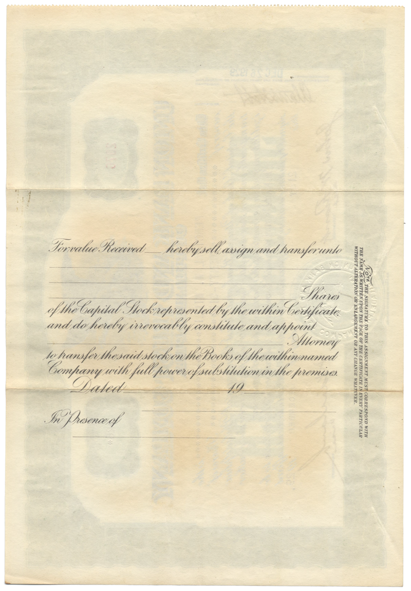 Union Bank and Trust Company of Philadelphia Stock Certificate