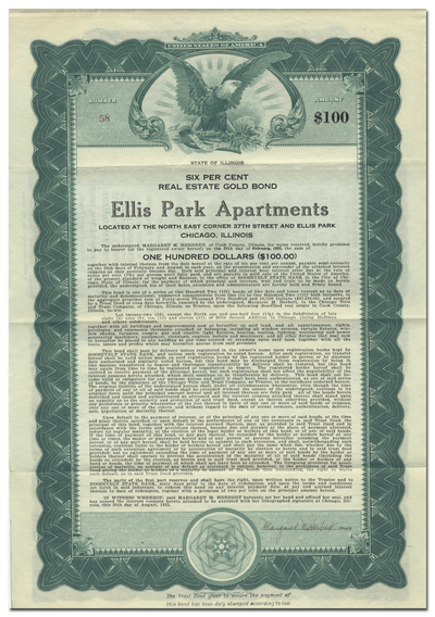 Ellis Park Apartments Bond Certificate