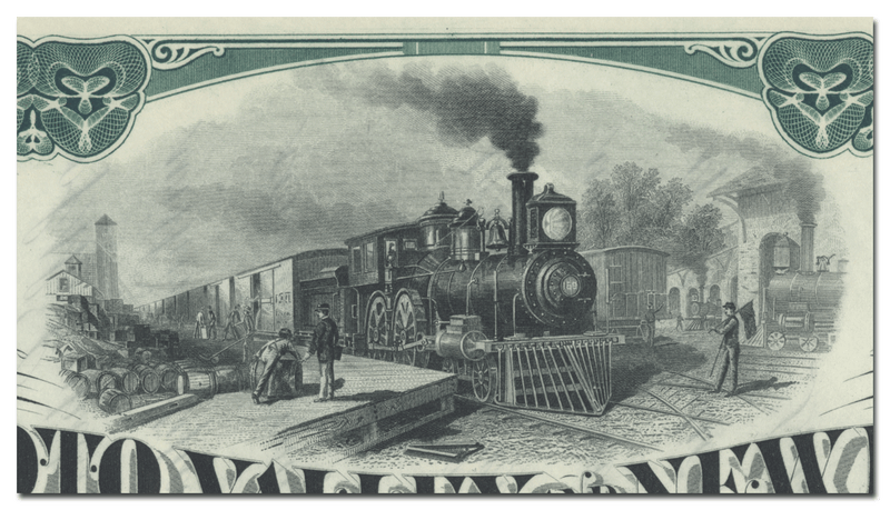 Scioto Valley and New England Railroad Company Stock Certificate