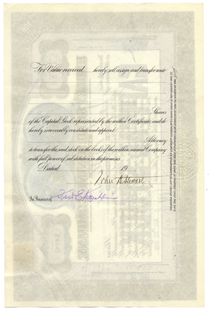 Hedley Gold Mining Company Stock Certificate