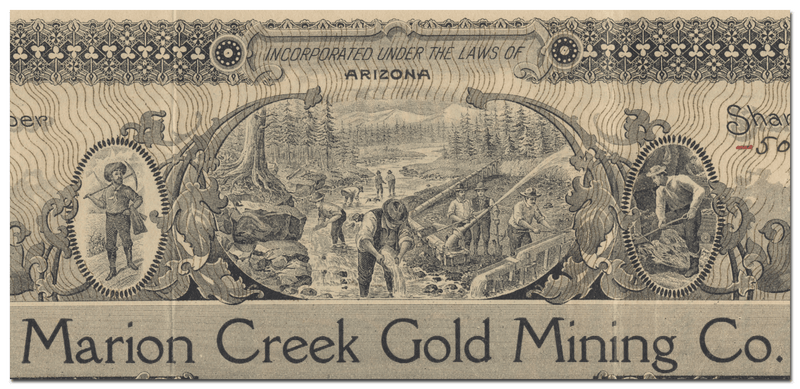 Marion Creek Gold Mining Co. Stock Certificate