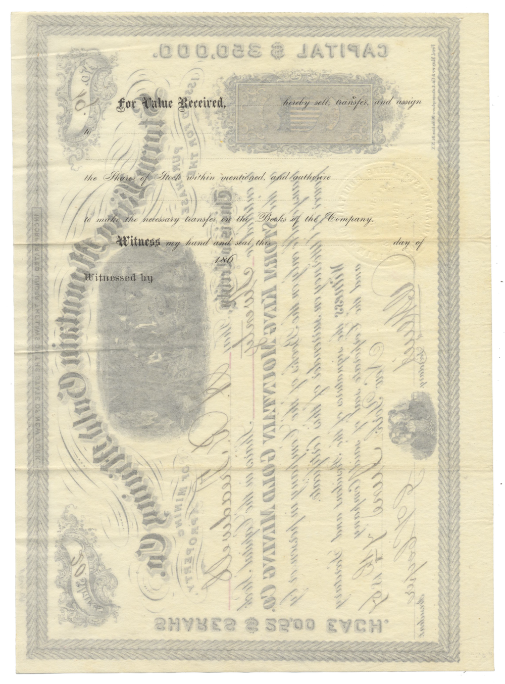 Storm King Mountain Gold Mining Co. Stock Certificate