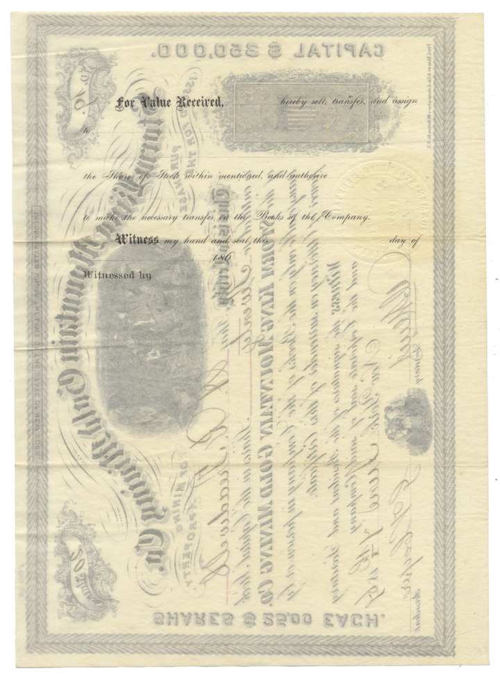 Storm King Mountain Gold Mining Co. Stock Certificate