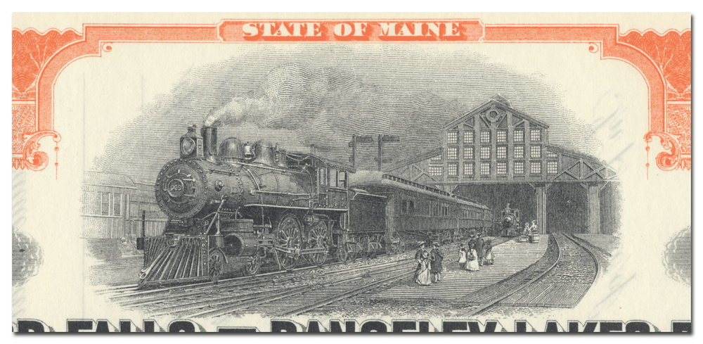 Rumford Falls and Rangeley Lakes Railroad Company Stock Certificate