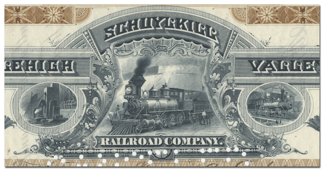 Schuylkill and Lehigh Valley Railroad Company Stock Certificate