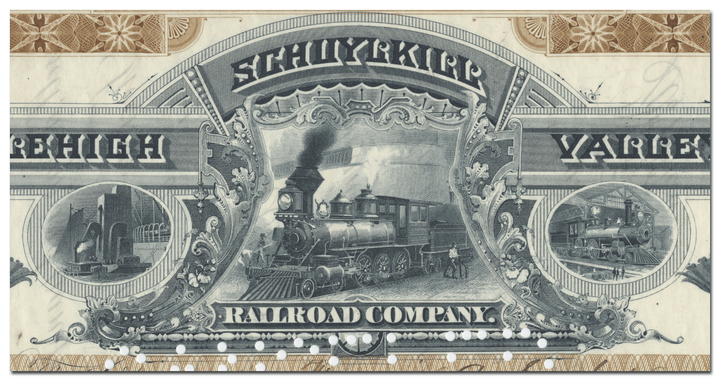 Schuylkill and Lehigh Valley Railroad Company Stock Certificate