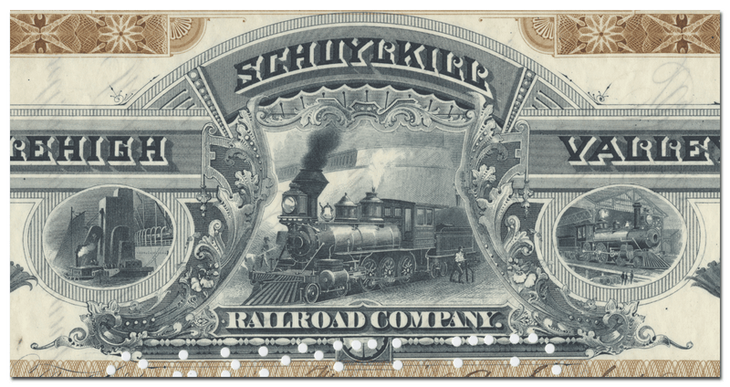 Schuylkill and Lehigh Valley Railroad Company Stock Certificate