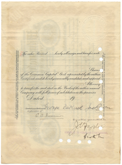 Wilmington and Philadelphia Traction Company Stock Certificate