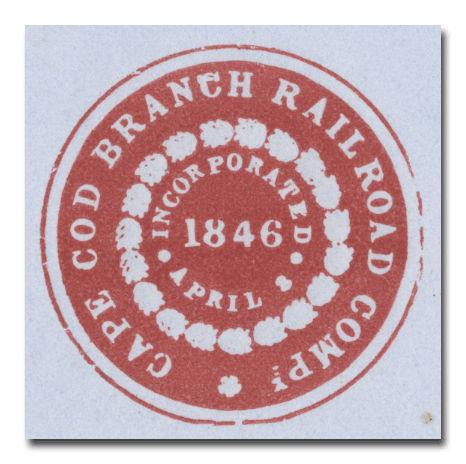 Cape Cod Branch Rail Road Company Stock Certificate (Company Seal)