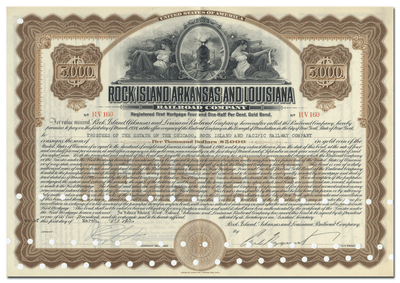 Rock Island, Arkansas and Louisiana Railroad Company Bond Certificate