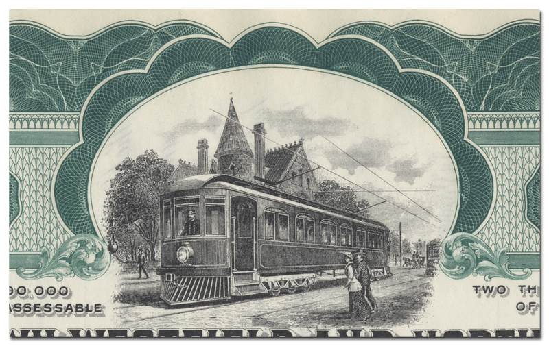 Jamestown, Westfield and Northwestern Railroad Company Stock Certificate