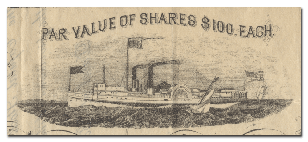 Old Colony Steamboat Company Stock Certificate