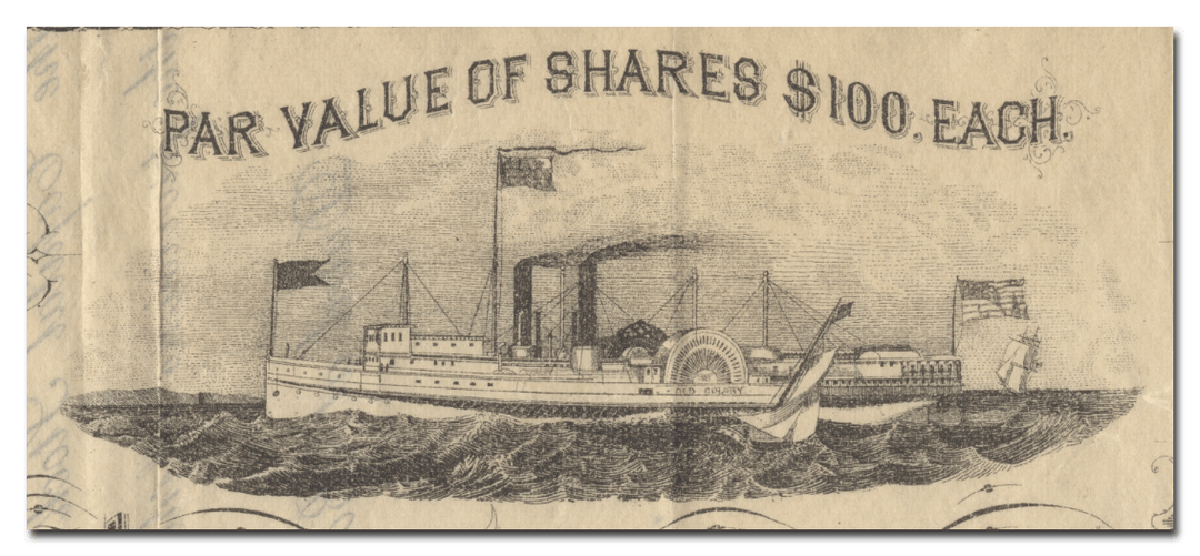 Old Colony Steamboat Company Stock Certificate