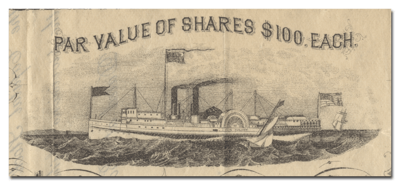 Old Colony Steamboat Company Stock Certificate