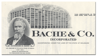 Bache & Co. Incorporated Stock Certificate