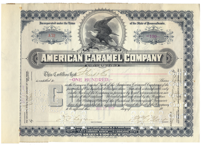 American Caramel Company Stock Certificate