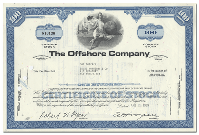 The Offshore Company Stock Certificate