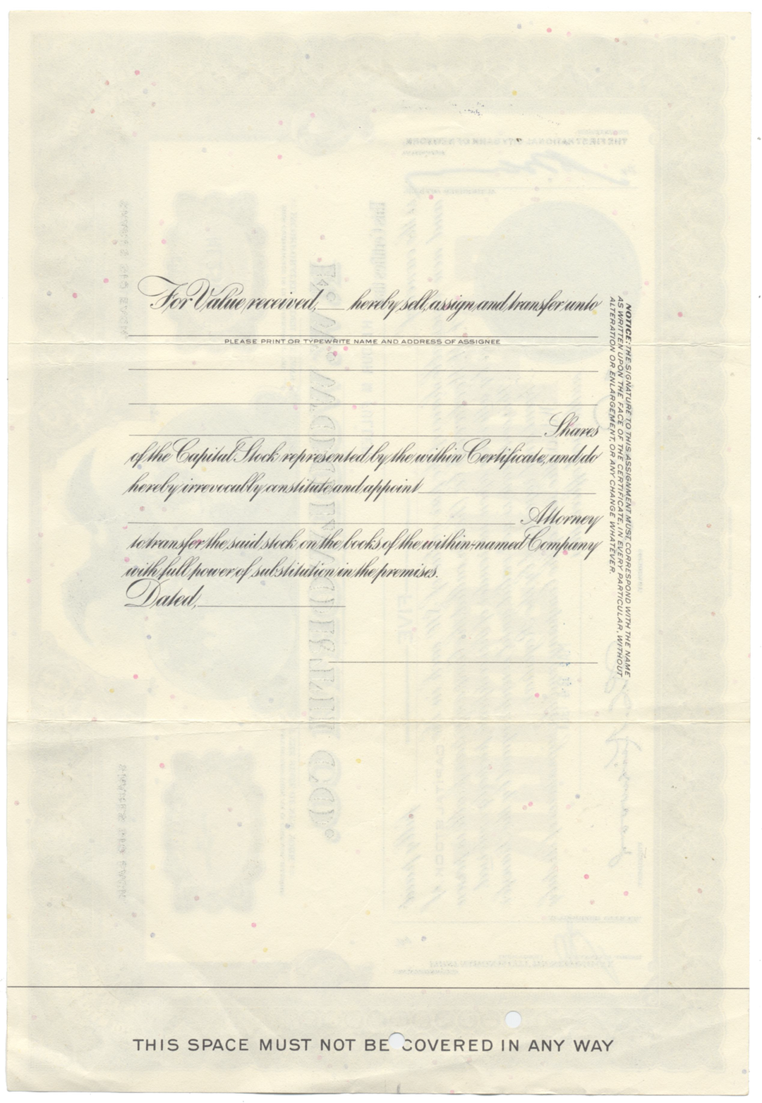 F. W. Woolworth Co. Stock Certificate