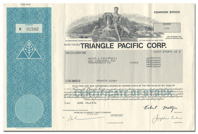 Triangle Pacific Corp. Stock Certificate